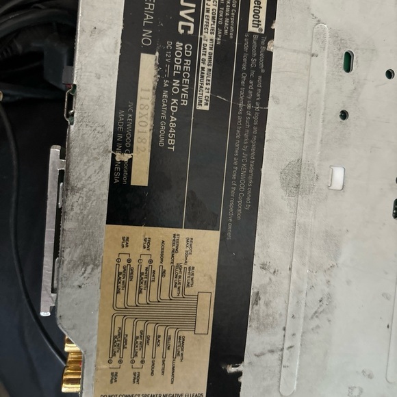 JVC CD Receiver KD-A845BT Arsenal Bluetooth Pandora Sirus XM Knob Is Missing - Picture 12 of 12